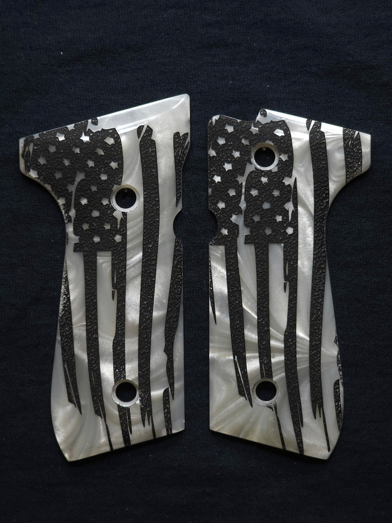 Pearl American Flag Beretta 92fs Grips — LS Grips