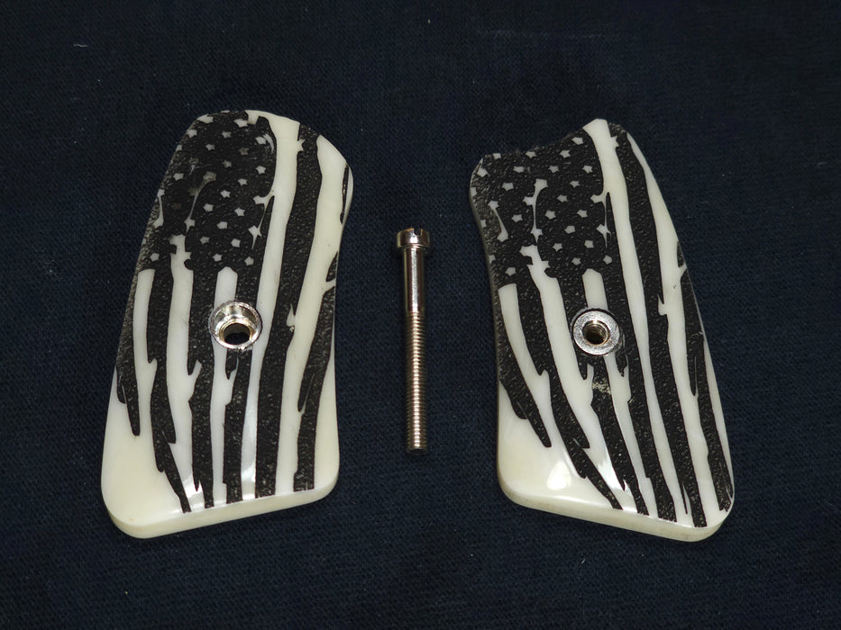 Faux Ivory American Flag Ruger Sp101 Grip Inserts