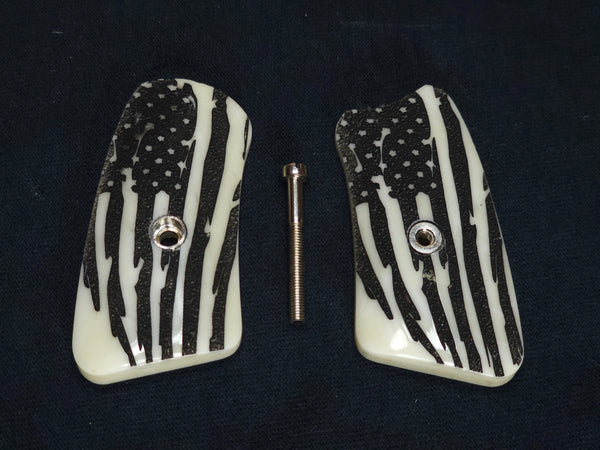 Faux Ivory American Flag Ruger Sp101 Grip Inserts