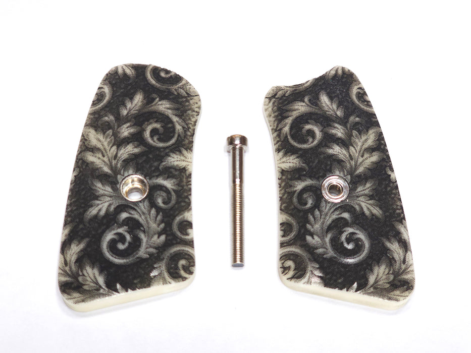 Faux Ivory Floral Scroll Ruger Sp101 Grip Inserts