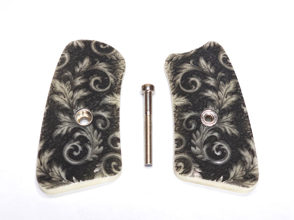 Faux Ivory Floral Scroll Ruger Sp101 Grip Inserts