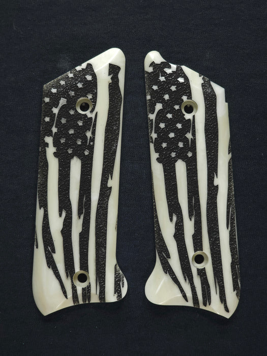 Faux Ivory American Flag Ruger Mark II/III Grips
