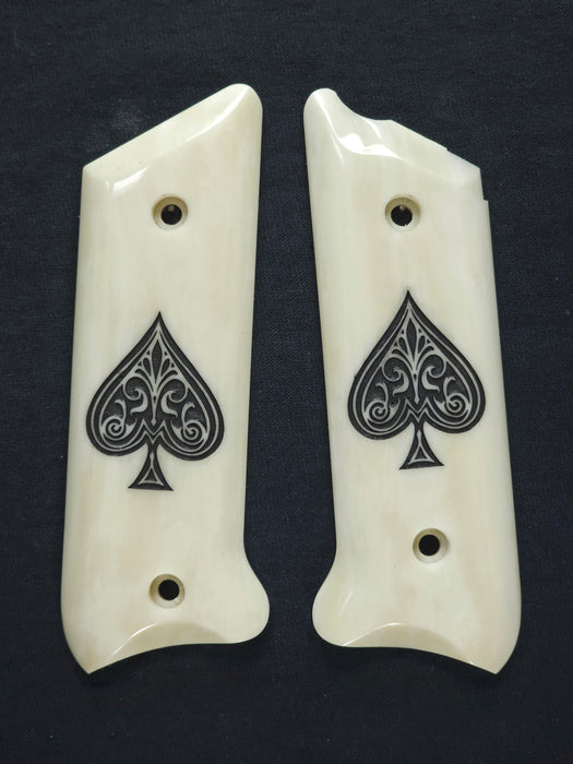 Faux Ivory Spade Ruger Mark II/III Grips