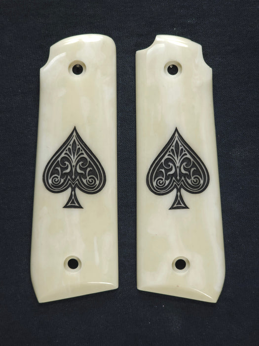 Faux Ivory Spade Ruger Mark IV 22/45 Grips