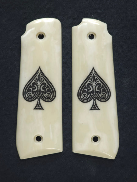 Faux Ivory Spade Ruger Mark IV 22/45 Grips