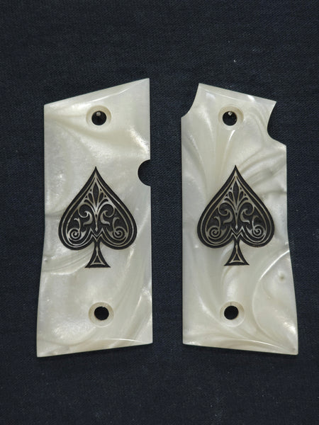 Pearl Spade Colt Mustang Pocketlite Grips