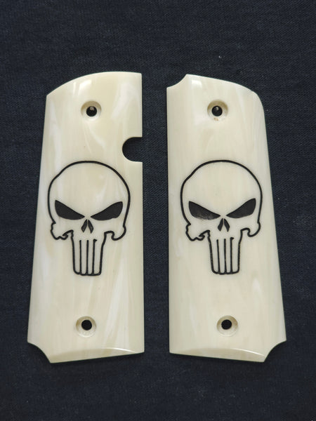 Faux Ivory Punisher Rock Island 380 1911 Grips