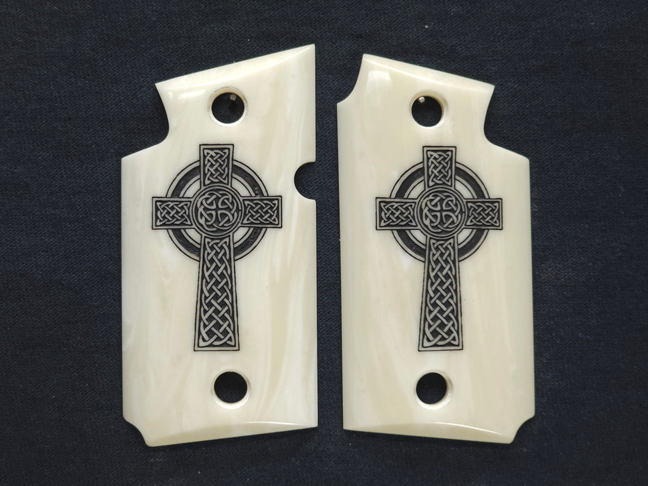 Faux Ivory Celtic Cross Sig Sauer P938 Grips