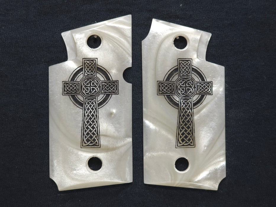 Pearl Celtic Cross Springfield Armory 911 9mm Grips