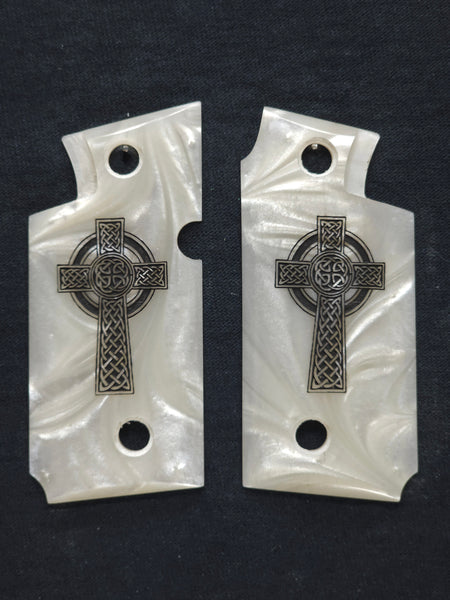 Pearl Celtic Cross Springfield Armory 911 .380 Grips