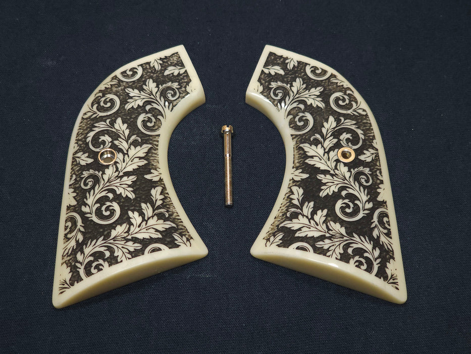 Faux Ivory Floral Scroll Ruger New Vaquero Grips