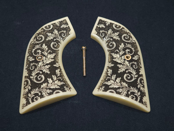 Faux Ivory Floral Scroll Ruger New Vaquero Grips