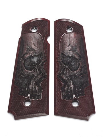 CLEARANCE-Rosewood Skull 1911 Grips (Full Size)