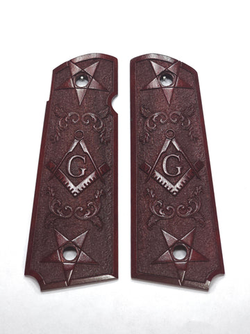 CLEARANCE-Rosewood Masonic 1911 Grips (Full Size)