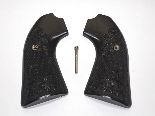 CLEARANCE- Ebony Floral Checkered Ruger Vaquero Bisley Grips