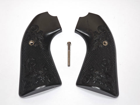 CLEARANCE- Ebony Floral Checkered Ruger Vaquero Bisley Grips Engraved Textured
