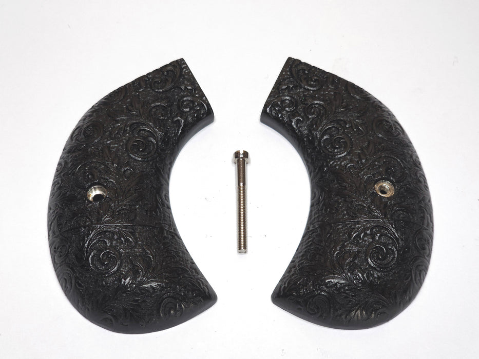 CLEARANCE-Ebony Floral Scroll Ruger Vaquero Birdshead Grips