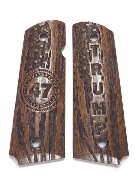 Walnut Trump 47 1911 Grips (Full Size)