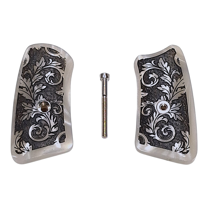 CLEARANCE - Pearl Floral Scroll Ruger Sp101 Grip Inserts