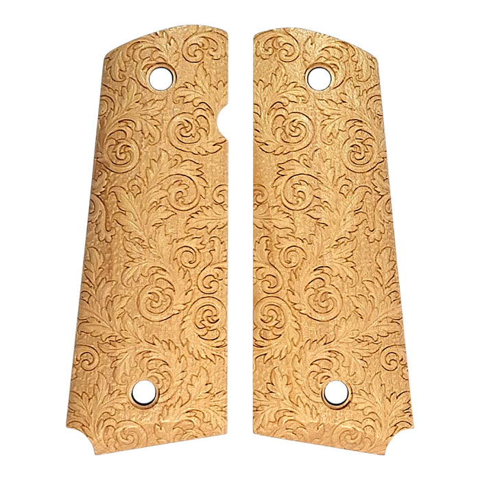 CLEARANCE - Maple Floral Scroll 1911 Grips (Full Size)