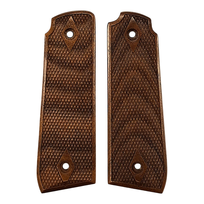 CLEARANCE-Walnut Double Diamond Checkered Ruger Mark IV 22/45 Grips