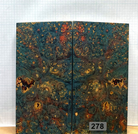 Dyed Box Elder Burl Custom scales #278