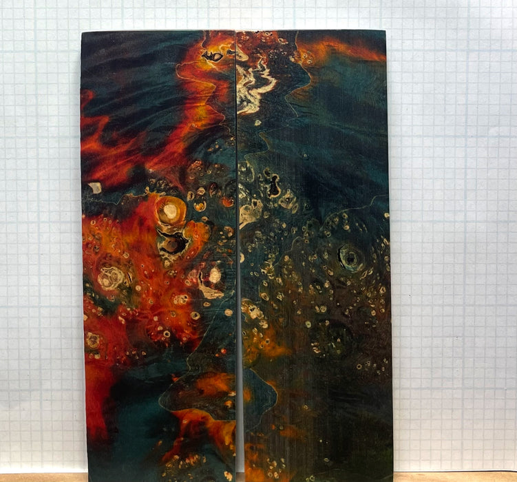 Dyed Box Elder Burl Custom scales #292