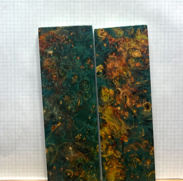Dyed Box Elder Burl Custom scales #296