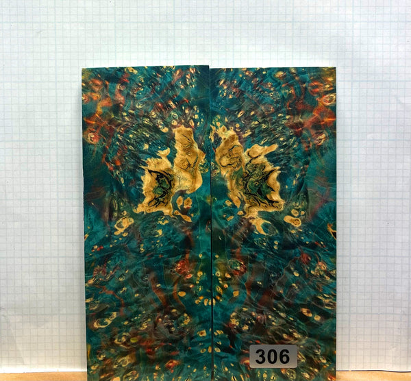 Dyed Box Elder Burl Custom scales #306
