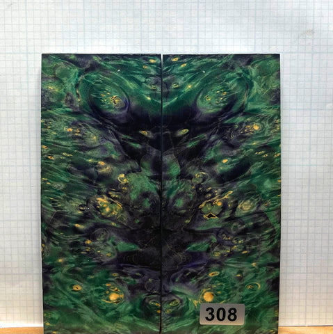 Dyed Box Elder Burl Custom scales #308