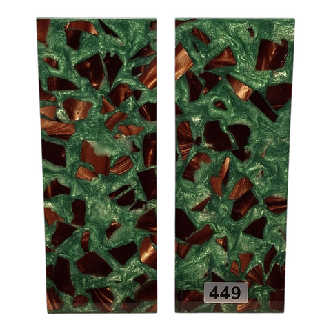 Emerald Green & Copper Pearl Terrazzo Scales #449