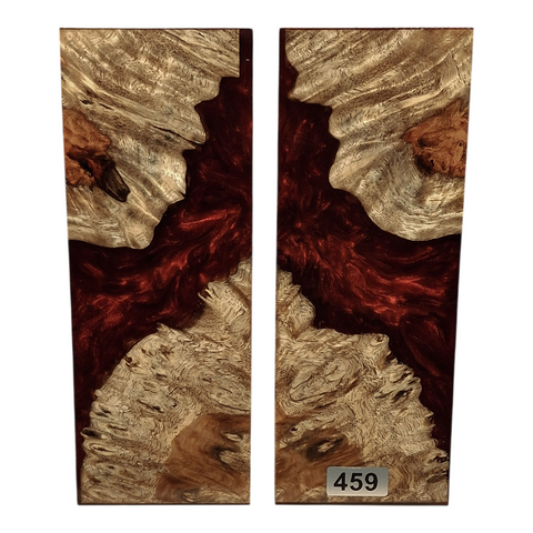 Amboyna Burl & Red Pearl Scales #459