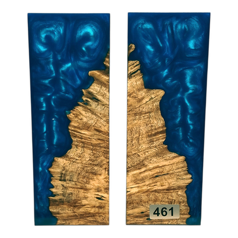 Amboyna Burl & Blue Pearl Scales #461