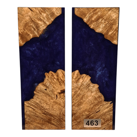 Amboyna Burl & Denim Blue Pearl Scales #463