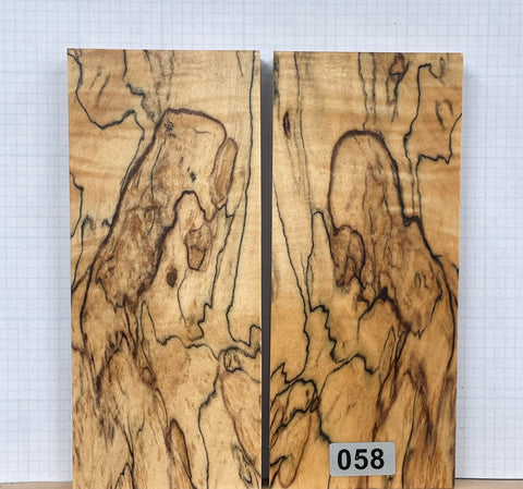 Black line Spalted Maple Wood Custom scales #058