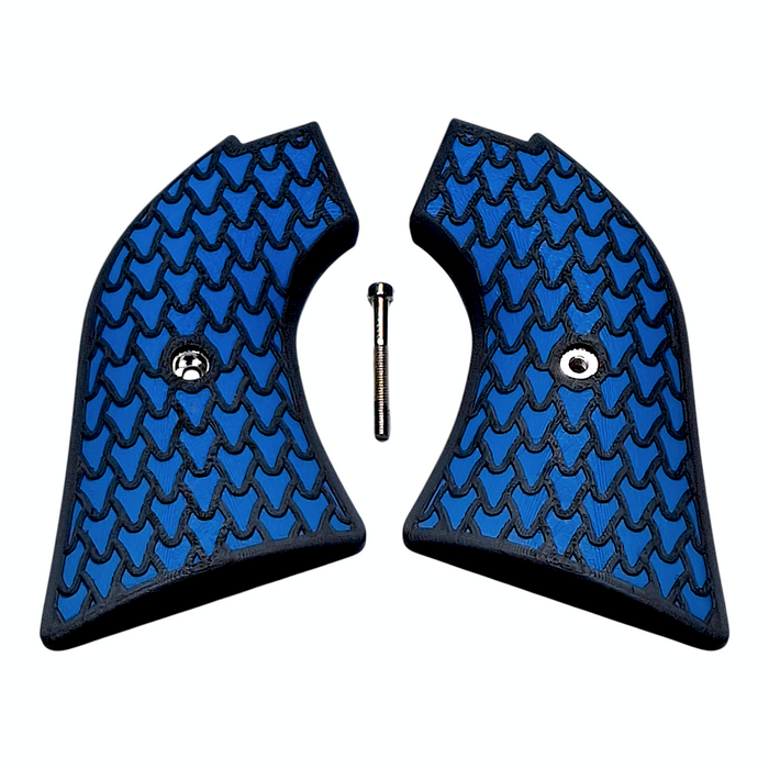 Blue & Black Dragon Scale Printed Heritage Rough Rider Grips