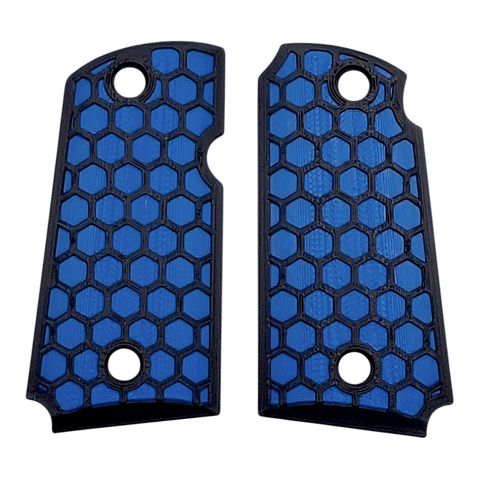 Blue & Black Honeycomb Printed Kimber Micro 9 Grips