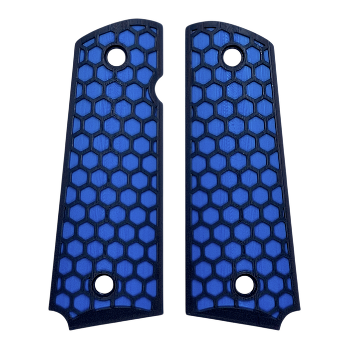 Blue & Black Honeycomb Printed 1911 Grips (Full Size)