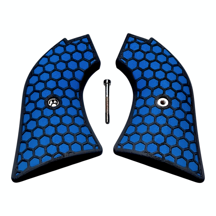 Blue & Black Honeycomb Printed Heritage Rough Rider Grips