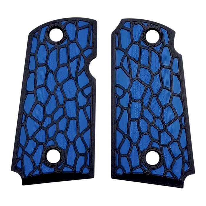 Blue & Black Reptile Printed Kimber Micro 9 Grips