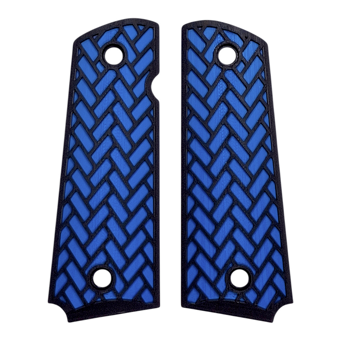 Blue & Black Weave Printed 1911 Grips (Full Size)