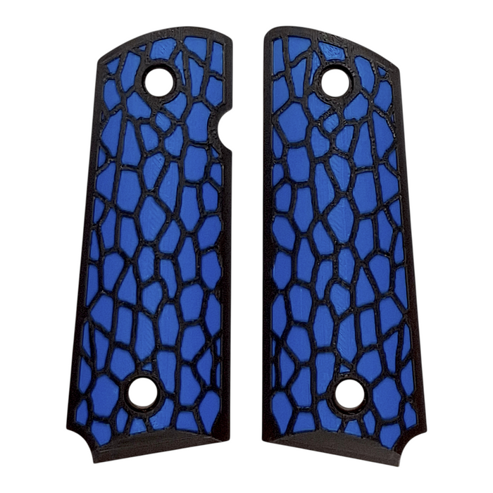 Blue & Black Reptile Printed 1911 Grips (Compact)
