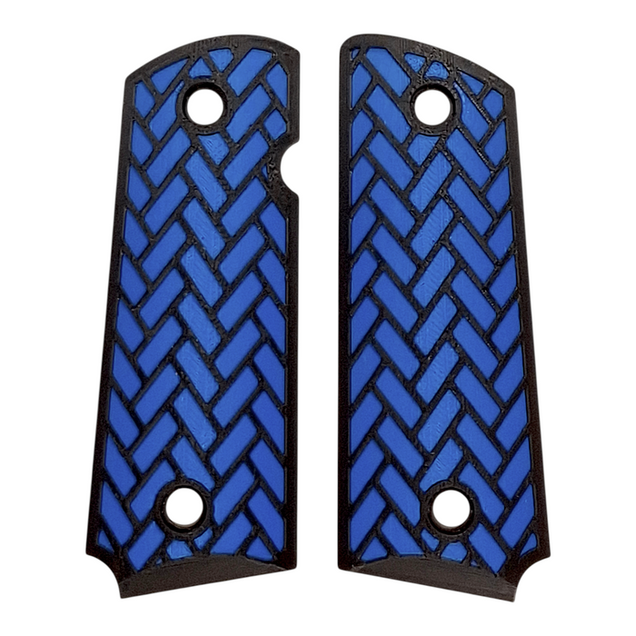 Blue & Black Weave Printed 1911 Grips (Compact)