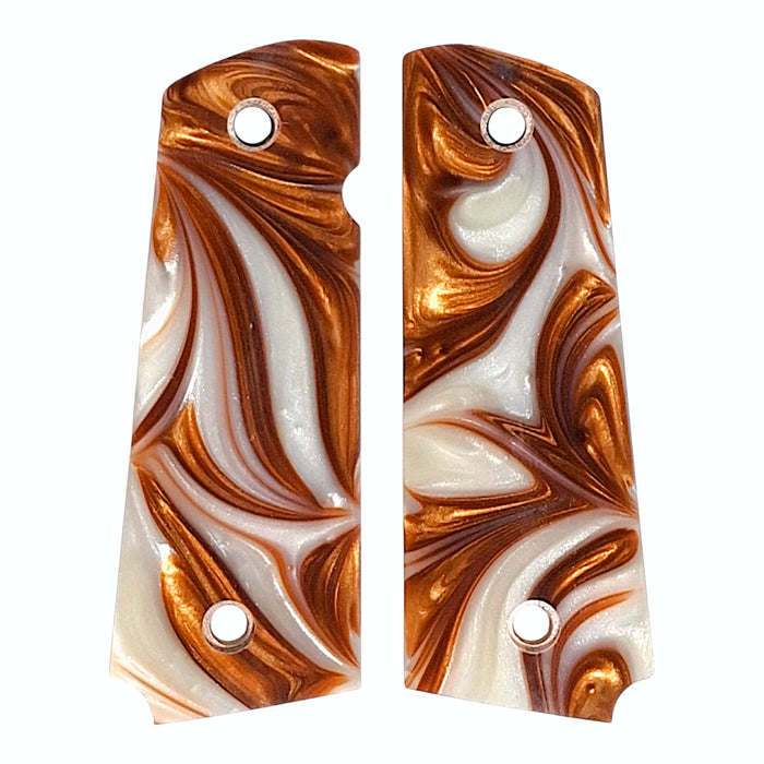 Copper & White Pearl 1911 Grips (Full Size)