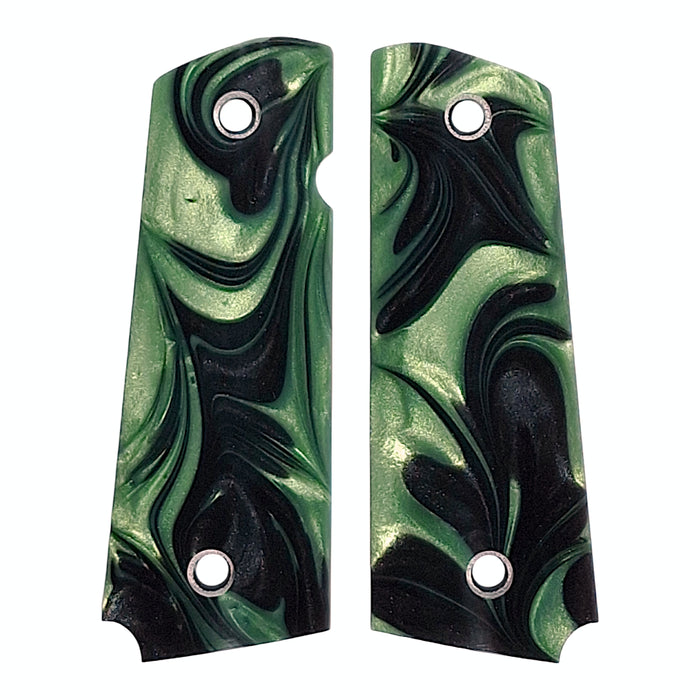 Dark Green & Black Pearl 1911 Grips (Full Size) X