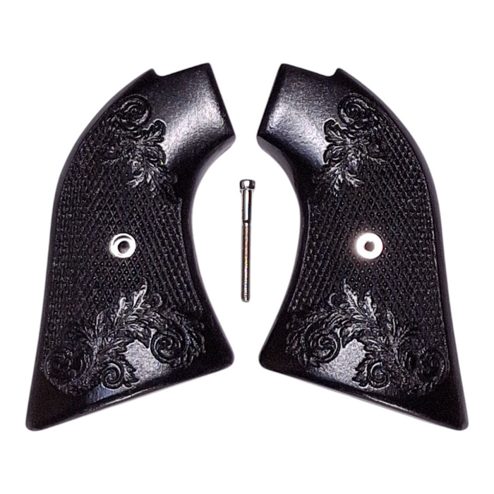 Ebony Floral Checkered Heritage Rough Rider Grips