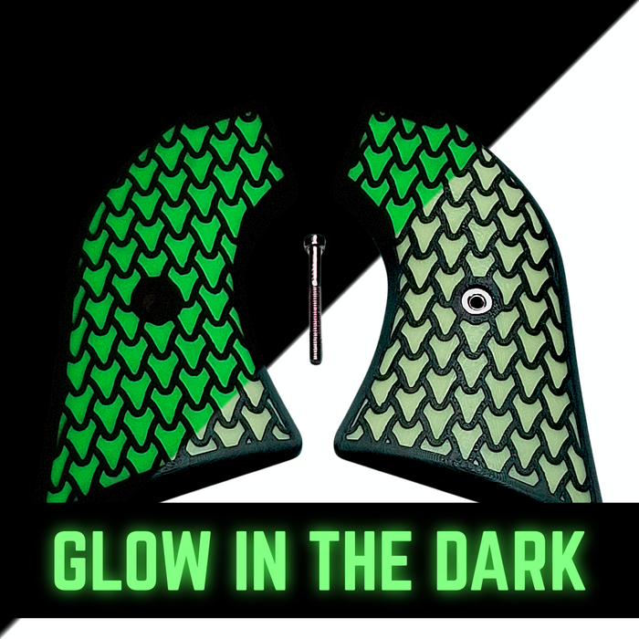 Glow in the Dark & Black Dragon Scale Printed Heritage Rough Rider Grips