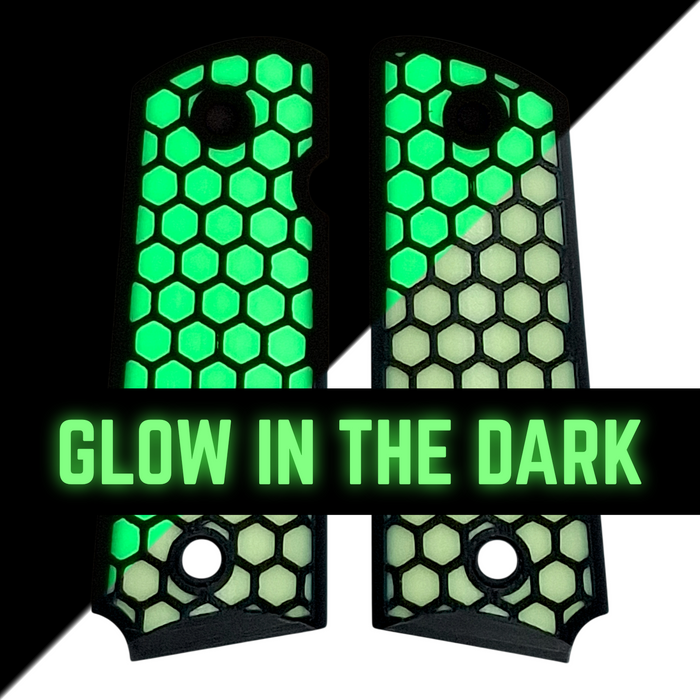 Glow in the Dark Honeycomb Printed 1911 Grips (Compact)