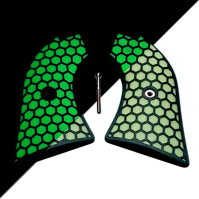 Glow in the Dark & Black Honeycomb Printed Heritage Rough Rider Grips