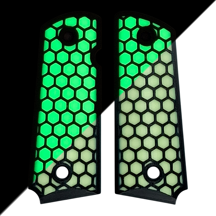 Glow in the Dark Honeycomb Printed 1911 Grips (Compact)